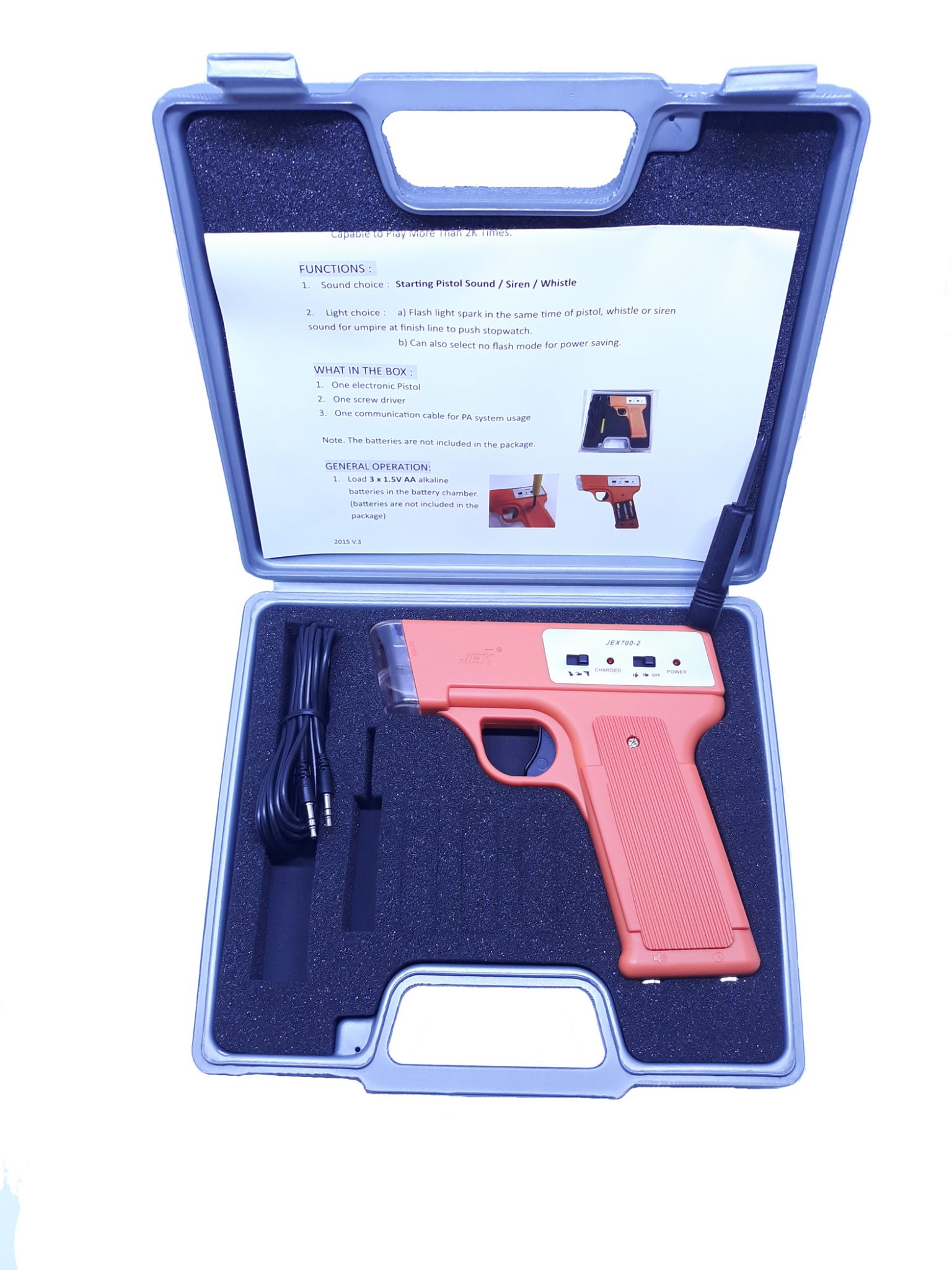 JEX 7002 ORANGE ELECTRONIC STARTING Gun Pistol with Tools and Carrying