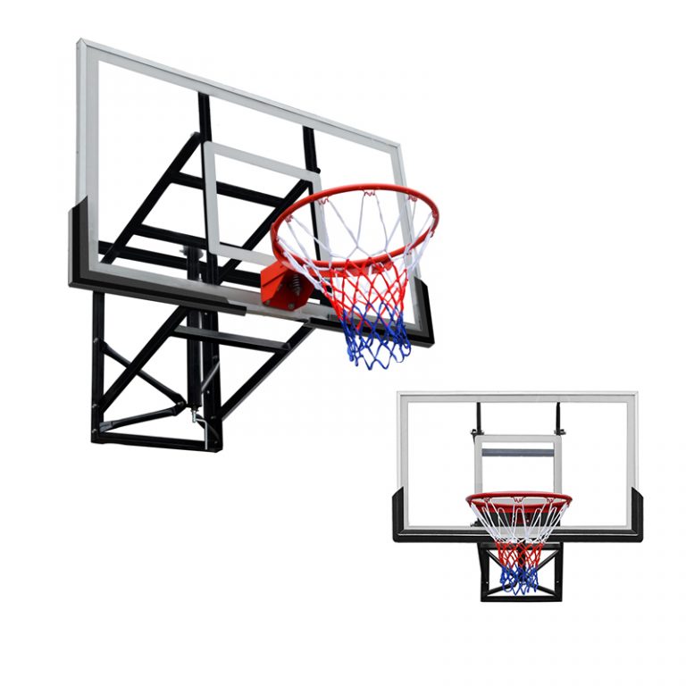 PROSPEC Official Size Tempered Glass Basketball Hoop System Wall