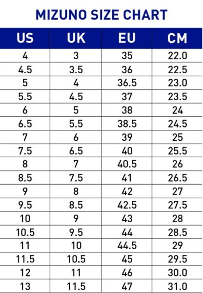 mizuno size