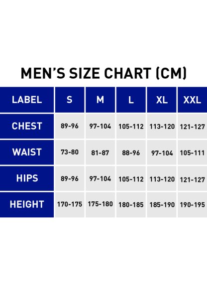 MENS CLOTHING SIZES